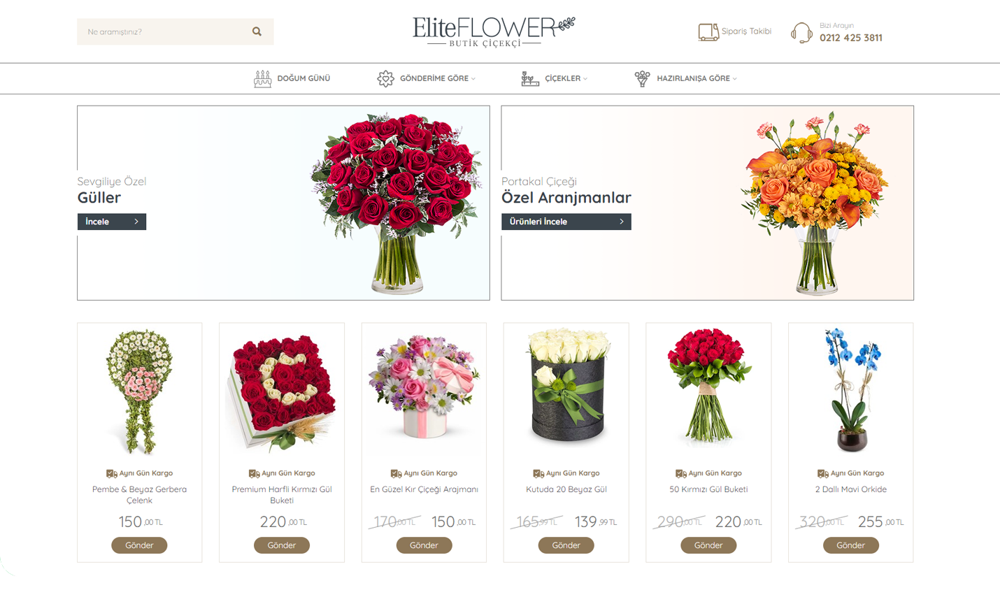 elite çiçekçi web sitesi